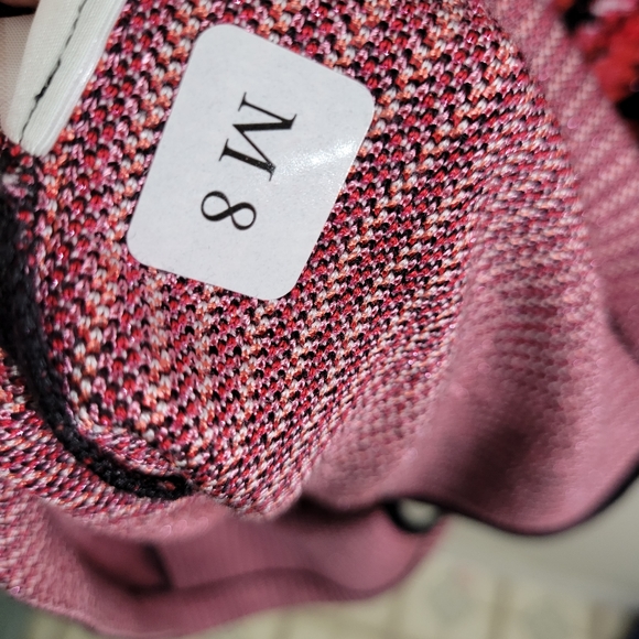 St. John Black Flamingo Knit Peplum Sweater Dress Wool Blend Metallic - Picture 8 of 11